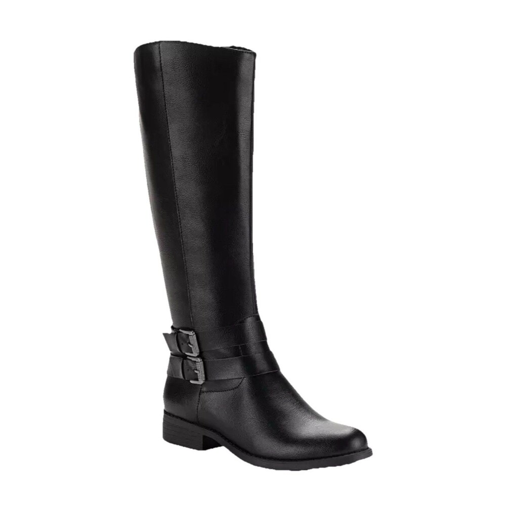 Style & Co Womens Maliaa Buckled Riding Boots Black Size 8.5M NEW